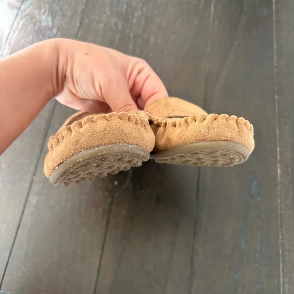 Dexflex Comfort Tan Faux Suede‎ Driving Loafer Moccasin Girls Size 5
